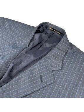 Holland & Sherry x Coppley Men's 100% Wool Blazer Navy Stripe • Italy • 48L US